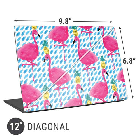 Bouffants and Broken Hearts Party Flamingos Universal Laptop 12in (9.8 x 6.8in) Skin